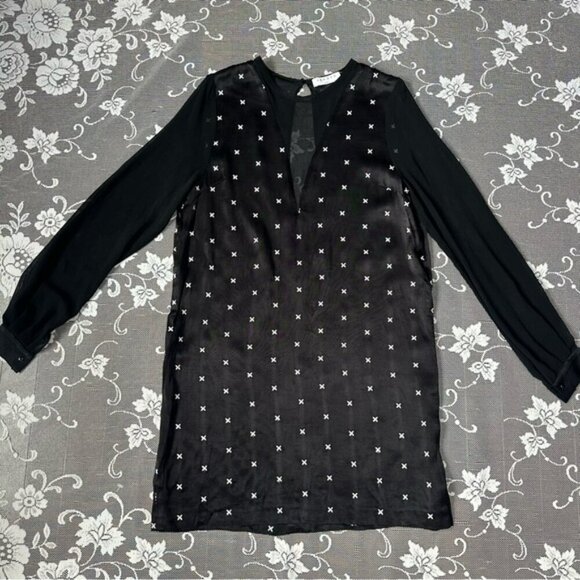 Sandro Starlight Dress in Black / White - Picture 8 of 14